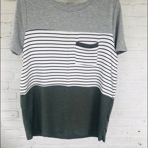 PINK CLOVER Tri-Color Short Sleeve T